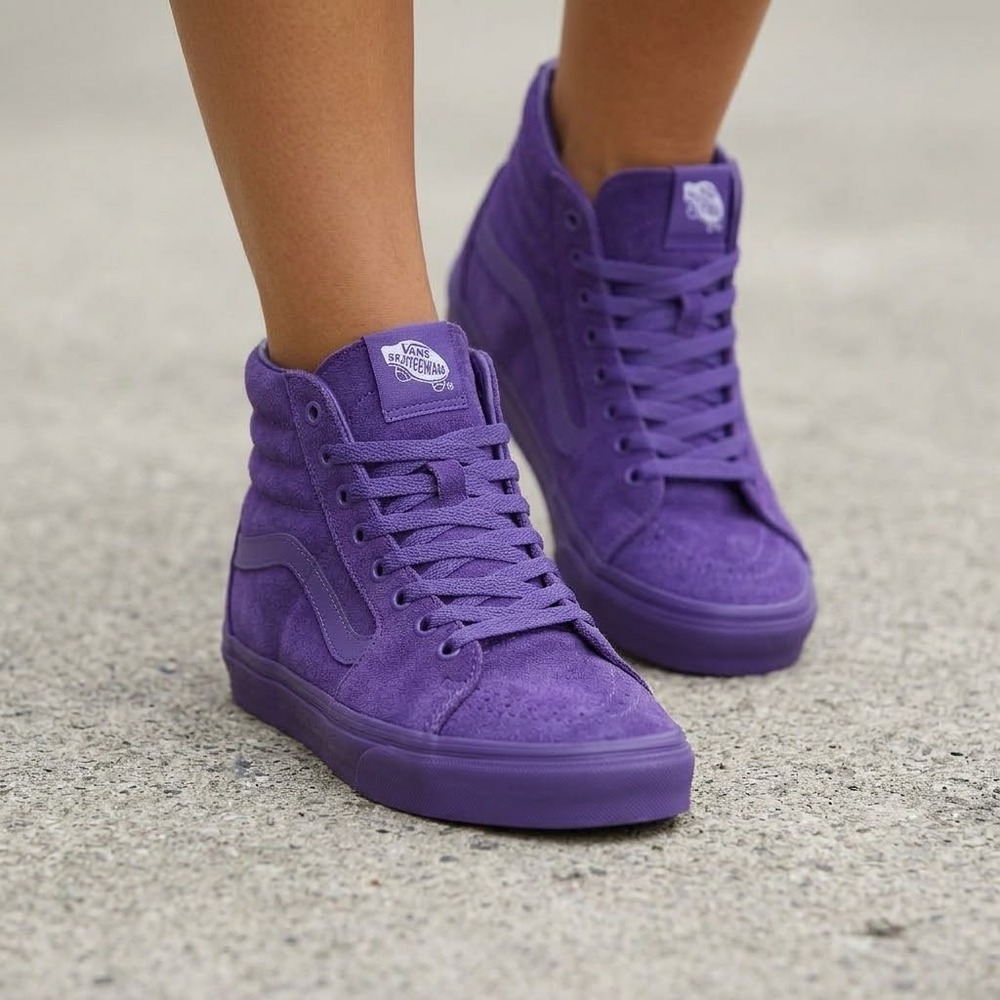 Vans Sk8-Hi Sneakers Unisex Women 7.5 Men 6 Purple Monochromatic Canvas High Top